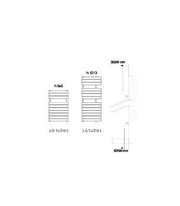 Fácula - Radiador Toallero DE AGUA Atlas Cromado 840x500mm | (NO Eléctrico) | 4 soportes+purgador | Conexiones 3x1/2"