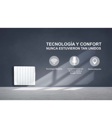 Fácula - Emisor Fluido Z WiFi 1000w | Programación diaria/sem | Ventanas abiertas | Geolocalización | Control por voz