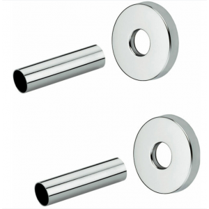 Fácula - Cubretubos Embellecedor Cromado para Radiadores Toalleros | 2tubos+2embellecedores | Incluye adaptadores