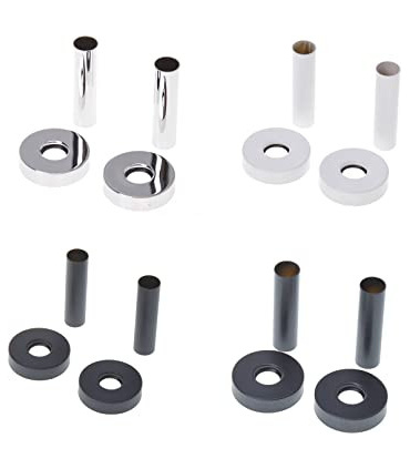 Fácula - Cubretubos Embelecedor Preto para Radiadores Toalheiros | 2 tubos + 2 embelecedores | Inclui adaptadores