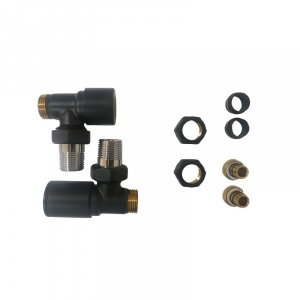 Fácula - Kit Válvulas Negro | Medida y Conexión:1/2" | Adaptadores para tubo de Cobre Ø15 y Multicapa Ø16x2mm