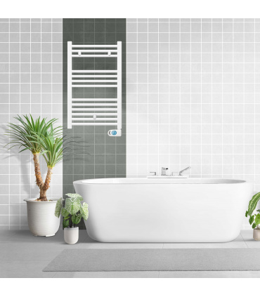 Climápolis - Radiador Toallero Eléctrico Fluido Blanco Programable Venus 400w  | Boost 2h | Bloqueo de teclado