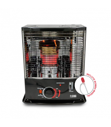 ABC Confort - Estufa de Parafina de mecha Flama 2800w | Encendido Electrónico | Regulable | 5L | Incluye bomba manual