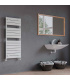 Fácula - Radiador Toallero DE AGUA Atlas Blanco 1213x500mm | (NO Eléctrico) | 4 soportes+purgador | Conexiones 3x1/2"