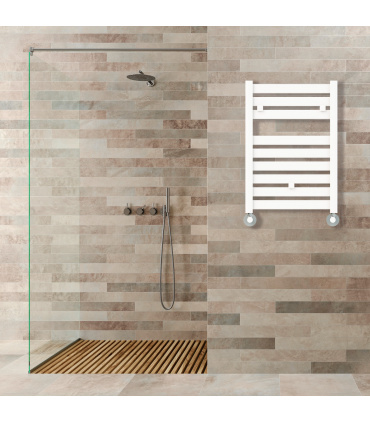 Fácula - Radiador Toallero DE AGUA Gala Blanco 720x500mm | (NO Eléctrico) | 3 soportes+purgador | Conexiones 3x1/2"