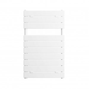 Fácula - Radiador Toallero DE AGUA Atlas Blanco 840x500mm | (NO Eléctrico) | 4 soportes+purgador | Conexiones 3x1/2"