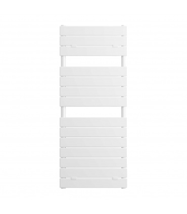 Fácula - Radiador Toallero DE AGUA Atlas Blanco 1213x500mm | (NO Eléctrico) | 4 soportes+purgador | Conexiones 3x1/2"