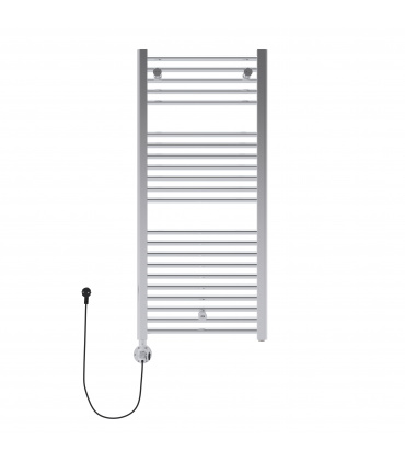 Fácula - Radiador Toallero Eléctrico Fluido Cromado Programable 500w | Boost 2h | Ventanas abiertas | Bloqueo de teclado