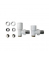 Fácula - Kit Vávula + Detentor Blanco | Medida y Conexión:1/2" | Adaptadores para tubo de Cobre Ø15 y Multicapa Ø16x2mm