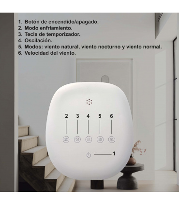 Fácula - Climatizador evaporativo Glacier Tower | 3L | Aromaterapia | 3 velocidades | Temporizador | Controlo remoto