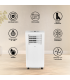 Fácula - Aire acondicionado portátil Polar 9000BTU | Ventilación+deshumidificación | Temporizador | Mando | Asa y Ruedas