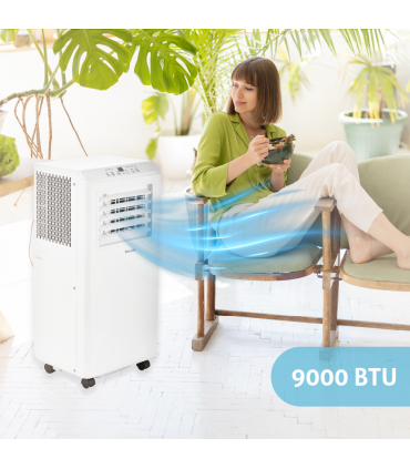 Fácula - Aire acondicionado portátil Polar 9000BTU | Ventilación+deshumidificación | Temporizador | Mando | Asa y Ruedas