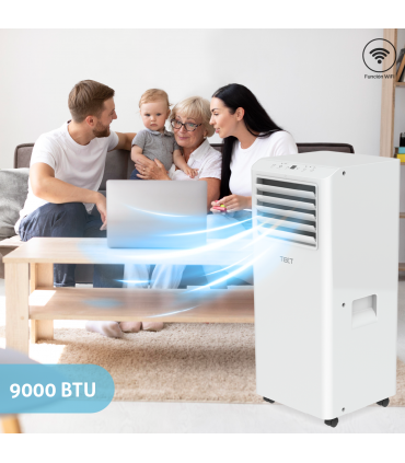 Fácula - Aire acondicionado portátil WiFi 3en1 Tibet 9000BTU | Ventilación+deshumidificación | Temporizador | Mando
