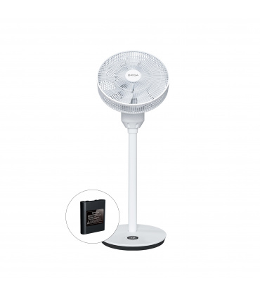 Fácula - Ventilador 2en1 Brisa 3D + Batería | Ventilador de Pie y Mesa | 27W | Silencioso | 26 Velocidades | Mando