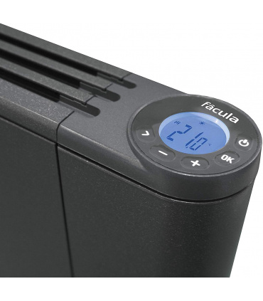 Fácula - Emisor seco ultrafino serie S Grafito 900w | Programación diaria/sem | Función ventanas abiertas | Baby care