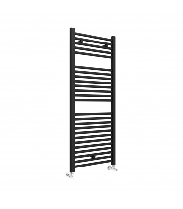Fácula - Radiador Toallero DE AGUA Ocean Negro 1230x500mm | (NO Eléctrico) | 3 soportes+purgador | Conexiones 3x1/2"