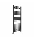 Fácula - Radiador Toallero DE AGUA Ocean Negro 1188x500mm | (NO Eléctrico) | 3 soportes + purgador | Conexiones 3x1/2"