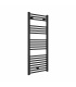 Fácula - Radiador Toallero DE AGUA Ocean Negro 1188x500mm | (NO Eléctrico) | 3 soportes + purgador | Conexiones 3x1/2"