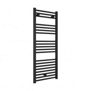 Fácula - Radiador Toallero DE AGUA Ocean Negro 1188x500mm | (NO Eléctrico) | 3 soportes + purgador | Conexiones 3x1/2"