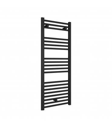 Fácula - Radiador Toallero DE AGUA Ocean Negro 1188x500mm | (NO Eléctrico) | 3 soportes + purgador | Conexiones 3x1/2"