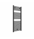Fácula - Radiador Toallero DE AGUA Ocean Negro 1230x500mm | (NO Eléctrico) | 3 soportes+purgador | Conexiones 3x1/2"