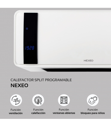 Fácula - Split Cerámico Programable Digital Reacondicionado Nexeo 1000/2000w | Calefacción y Ventilación | Temporizador