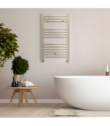 Fácula - Radiador Toallero DE AGUA Ocean Quartz 803x500mm | (NO Eléctrico) | 3 soportes+purgador | Conexiones 3x1/2"