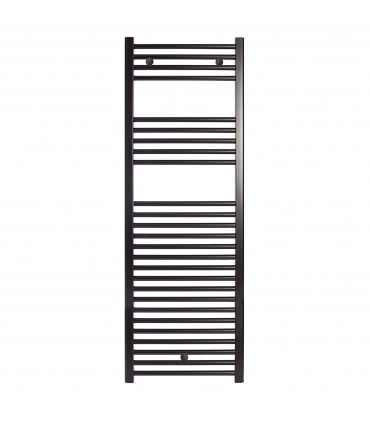 Fácula - Radiador Toallero DE AGUA Ocean Negro1420x500mm | (NO Eléctrico) | 3 soportes+purgador | Conexiones 3x1/2"