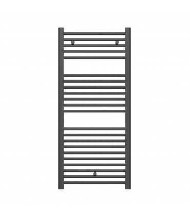 Fácula - Radiador Toallero DE AGUA Ocean Antracita 1110x500mm | (NO Eléctrico) | 3 soportes+purgador | Conexiones 3x1/2"