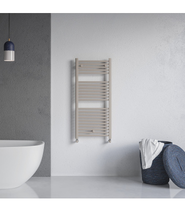 Fácula - Radiador Toallero DE AGUA Ocean Quartz 1110x500mm | (NO Eléctrico) | 3 soportes+purgador | Conexiones 3x1/2"