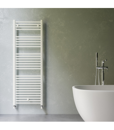 Fácula - Radiador Toallero DE AGUA Ocean Blanco 1420x500mm | (NO Eléctrico) | 3 soportes+purgador | Conexiones 3x1/2"
