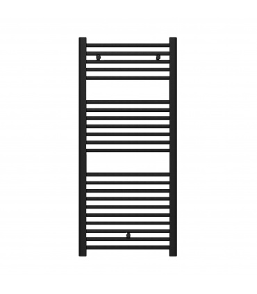 Fácula - Radiador Toallero DE AGUA Ocean Negro 1110x500mm | (NO Eléctrico) | 3 soportes+purgador | Conexiones 3x1/2"