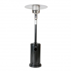 Fácula - Estufa de gas exterior negra Fire 13kW | Acero inox | Encendido piezoeléctrico | Ruedas | 25m²