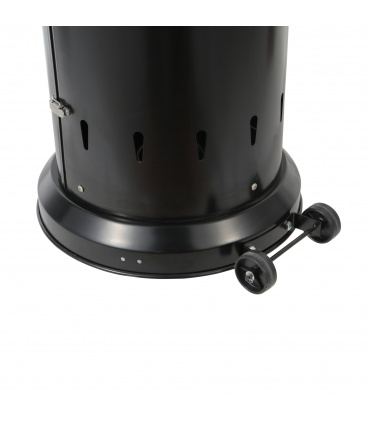 Fácula - Estufa de Gas Exterior Negra Ember | 9kW | Acero | Encendido piezoeléctrico | Ruedas | 18m²