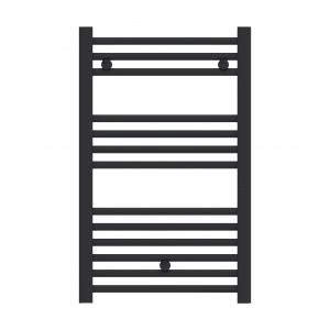 Fácula - Radiador Toallero DE AGUA Ocean Negro 803x550mm | (NO Eléctrico) | 3 soportes+purgador | Conexiones 3x1/2"