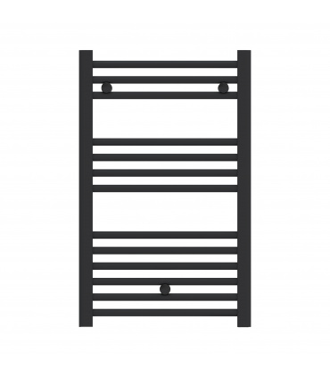 Fácula - Radiador Toallero DE AGUA Ocean Negro 803x550mm | (NO Eléctrico) | 3 soportes+purgador | Conexiones 3x1/2"