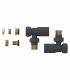 Fácula - Kit Válvula Negro | Medida y Conexión:1/2" | Adaptadores para tubo de Cobre Ø15 y Multicapa Ø16x2mm