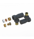 Fácula - Kit Válvula Negro | Medida y Conexión:1/2" | Adaptadores para tubo de Cobre Ø15 y Multicapa Ø16x2mm