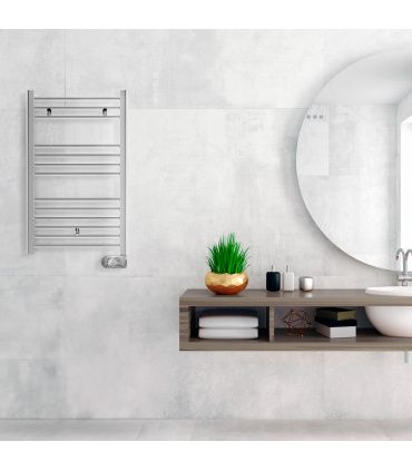 Inerzia - Radiador Toallero Eléctrico Fluido Cromado Programable 300w | Boost 2h | Bloqueo de teclado | Ventanas abiertas