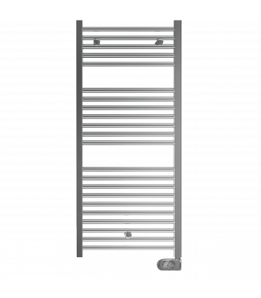 Inerzia - Radiador Toallero Eléctrico Fluido Cromado Programable 500w | Boost 2h | Bloqueo de teclado | Ventanas abiertas