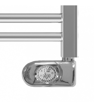 Inerzia - Radiador Toallero Eléctrico Fluido Cromado Programable 500w | Boost 2h | Bloqueo de teclado | Ventanas abiertas