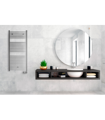 Inerzia - Radiador Toallero Eléctrico Fluido Cromado Programable 500w | Boost 2h | Bloqueo de teclado | Ventanas abiertas