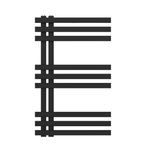 Fácula - Radiador Toallero DE AGUA Bali Negro 800x500mm | (NO Eléctrico) | 4 soportes+purgador | Conexiones 4x1/2"