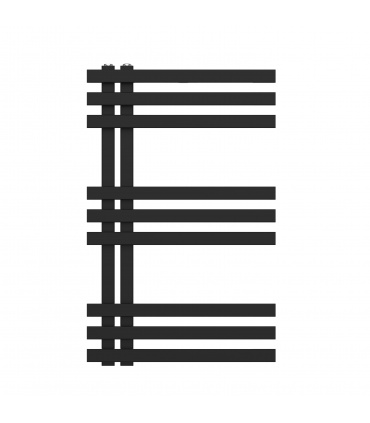 Fácula - Radiador Toallero DE AGUA Bali Negro 800x500mm | (NO Eléctrico) | 4 soportes+purgador | Conexiones 4x1/2"