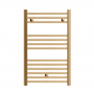 Fácula - Radiador Toallero DE AGUA Ocean Dorado 803x500mm | (NO Eléctrico) | 3 soportes + purgador | Conexiones 3x1/2"