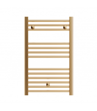 Fácula - Radiador Toallero DE AGUA Ocean Dorado 803x500mm | (NO Eléctrico) | 3 soportes + purgador | Conexiones 3x1/2"