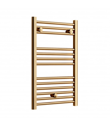 Fácula - Radiador Toallero DE AGUA Ocean Dorado 803x500mm | (NO Eléctrico) | 3 soportes + purgador | Conexiones 3x1/2"