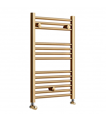 Fácula - Radiador Toallero DE AGUA Ocean Dorado 803x500mm | (NO Eléctrico) | 3 soportes + purgador | Conexiones 3x1/2"