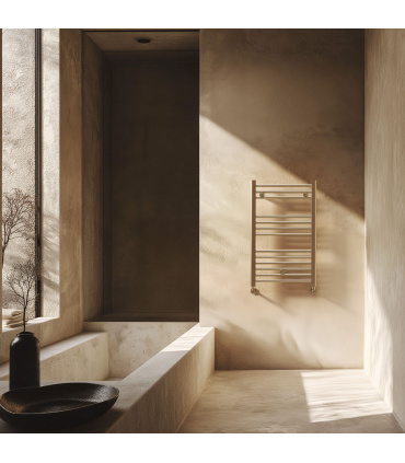 Fácula - Radiador Toallero DE AGUA Ocean Dorado 803x500mm | (NO Eléctrico) | 3 soportes + purgador | Conexiones 3x1/2"