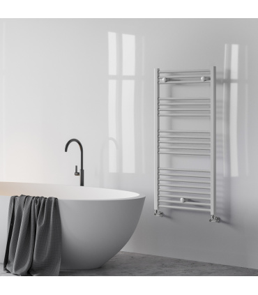 Fácula - Radiador Toallero DE AGUA Ocean Blanco 1188x450mm | (NO Eléctrico) | 3 soportes+purgador | Conexiones 3x1/2"